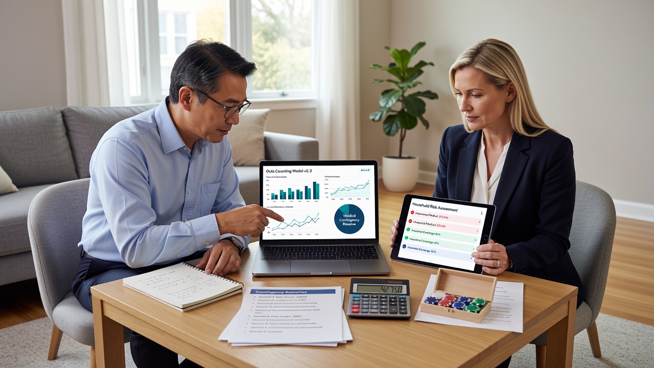Chart showing medical expense probability distributions used in budget modeling