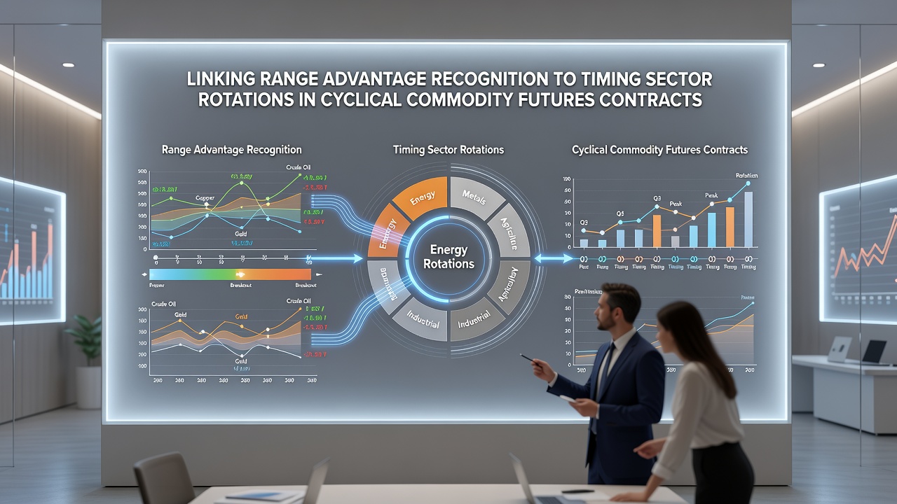 Commodity futures price charts displaying sector rotation signals and range boundaries for energy and metals contracts