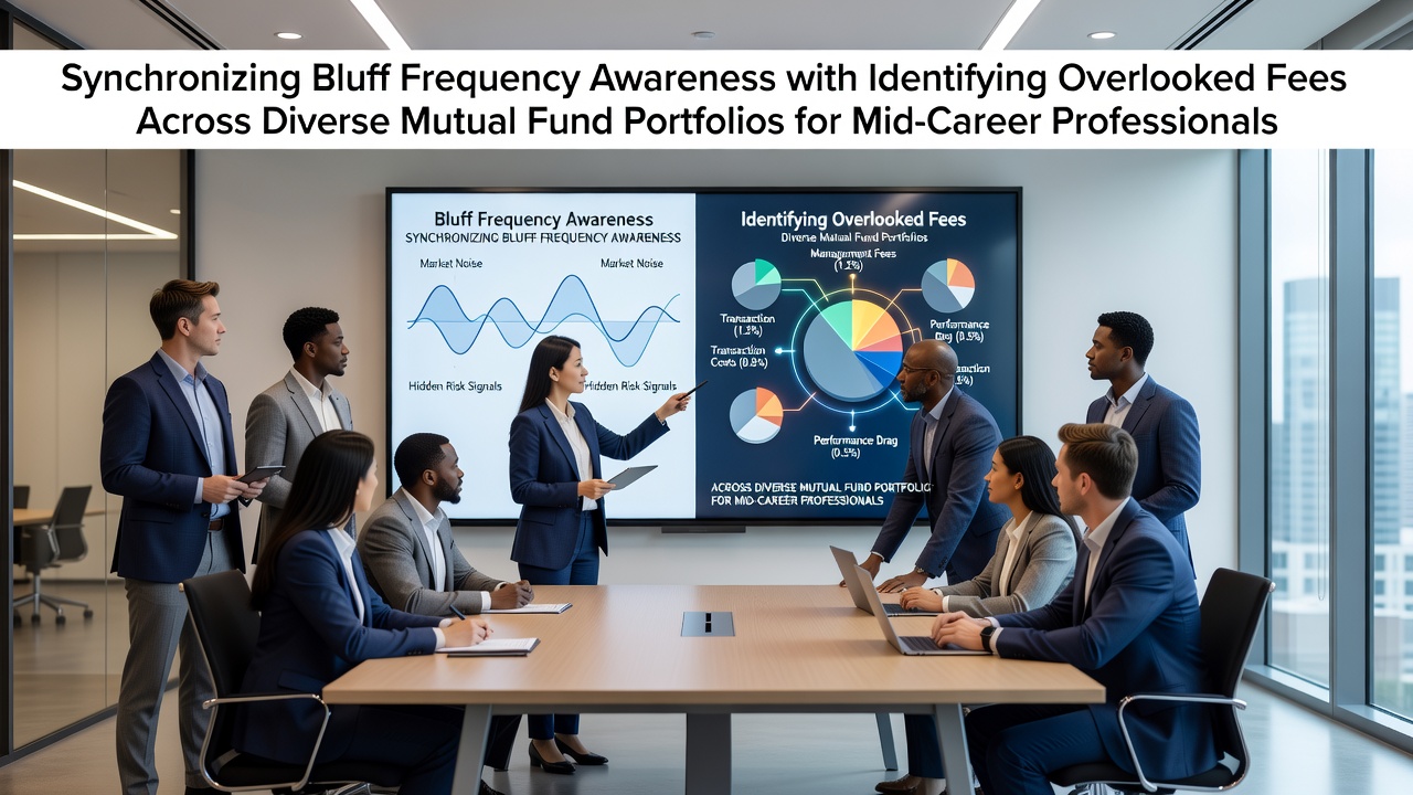 Mid-career professionals reviewing mutual fund statements and poker decision charts side by side