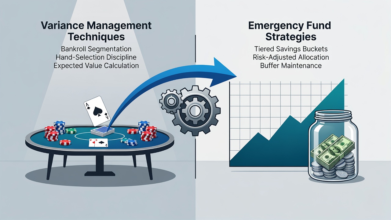 Independent contractor reviewing financial spreadsheets and emergency fund projections